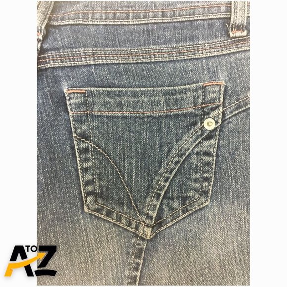 Kikit Womens Pants Size 4 Petite Blue Straight Leg Jeans Pockets - Picture 4 of 11